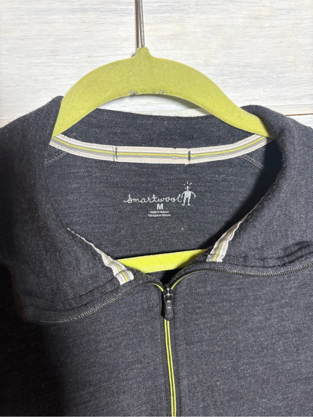 Men’s Smartwool Charcoal 1/4 Zip Merino Wool Base Layer Hiking Outdoors Thermal - Picture 5 of 8